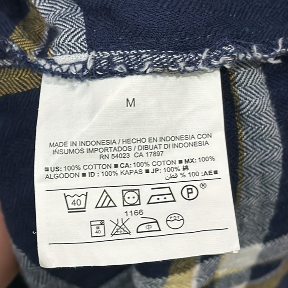 Old Navy Womens Dress Medium Blue Plaid 3/4 Sleeve Round Neck Back Zip Casual - Picture 6 of 6